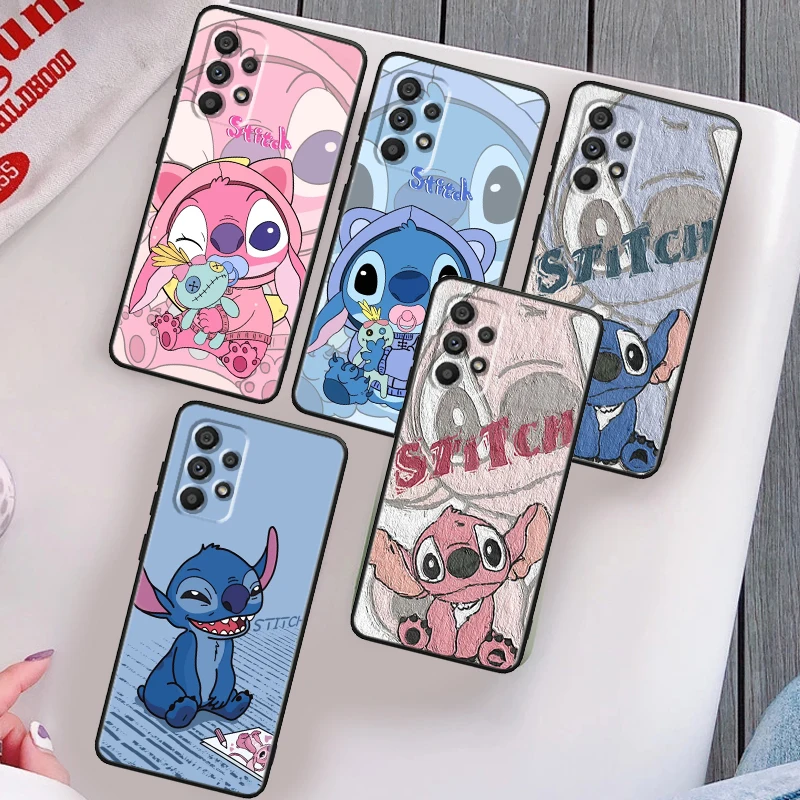

Couple Stitch Love Disney Phone Case For Samsung A53 A52 A33 A32 A51 A71 A21S A13 A73 A50 A22 A23 A03 S A72 A54 A12 5G Black