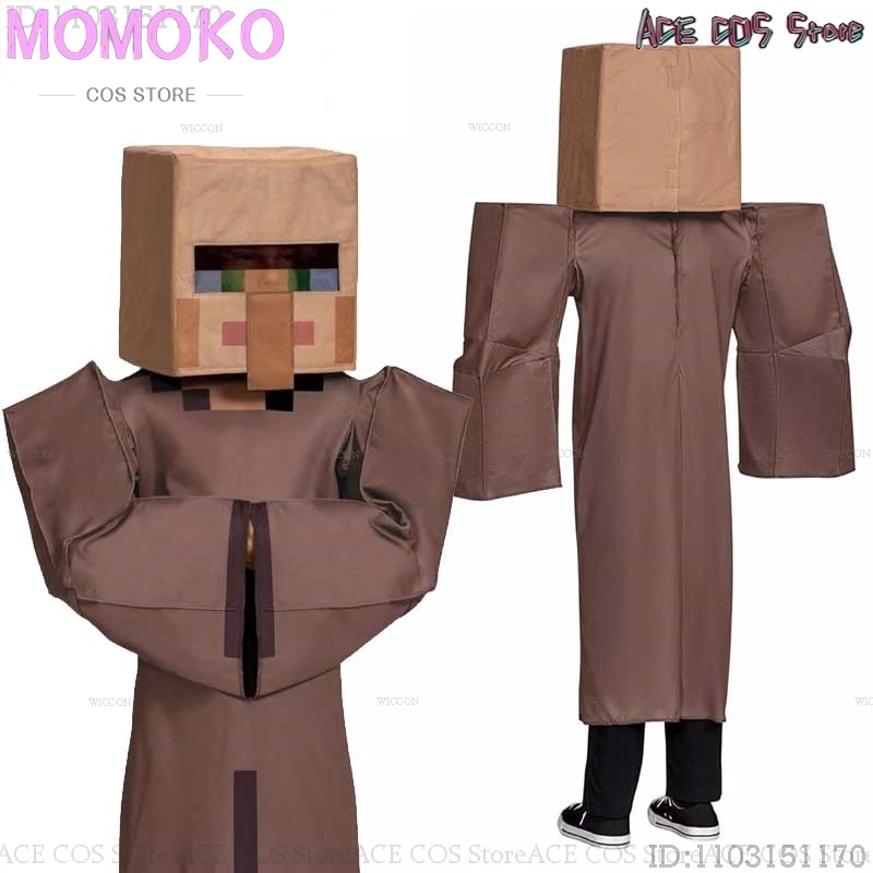 Костюм для косплея Mine NPC Villager костюм Mc униформа рукоделия одежда вечерние костюмы