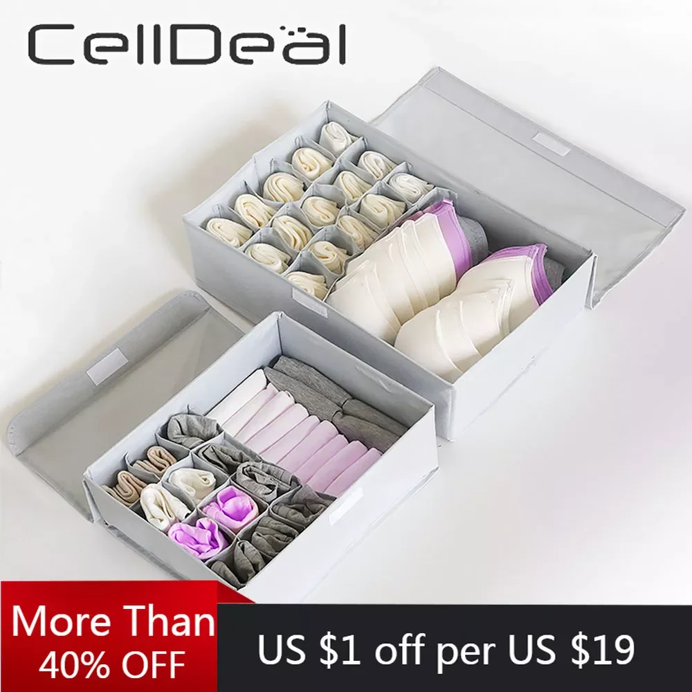 

NEW Super Practical Fashion Home Foldable Storage Bra Underwear Organizer Closet Drawer Divider Oxford Cloth Storage Box