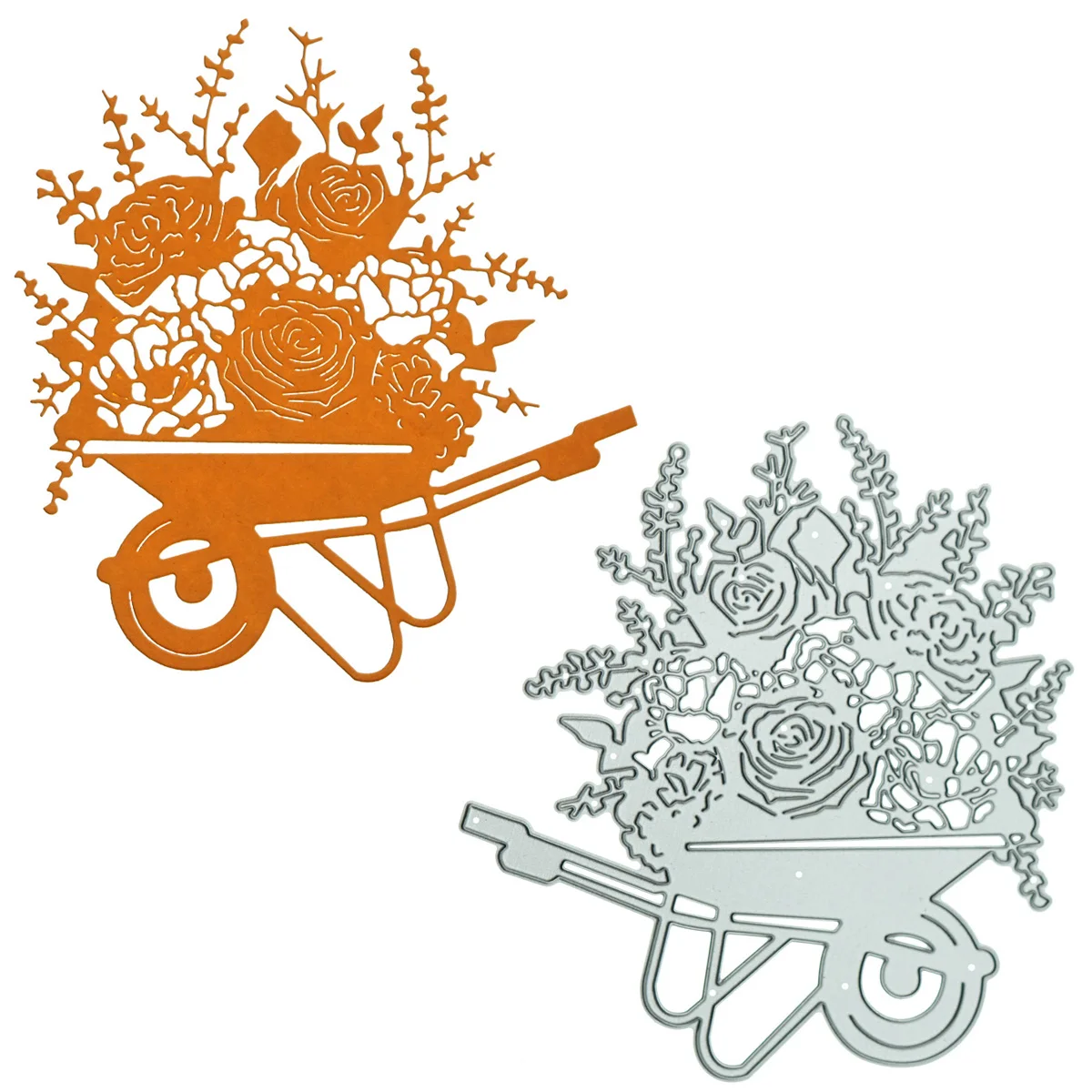 

Металлическая высечка для скрапбукинга, цветок в саду, тачка, тележка, шаблон резака, ручная работа, клипстеры, украшение карт