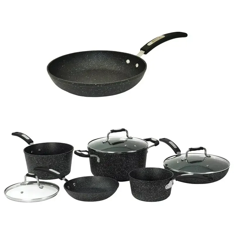 

by 9-Piece Cookware Set with Bakelite Handles, Black