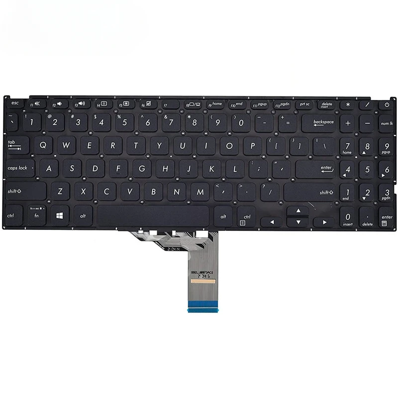 Фото Клавиатура для ноутбука Asus Vivobook 15 F512 F512DA F512JA F512FA F512UA X512 X512FA без подсветки, черная, раскладка US №2