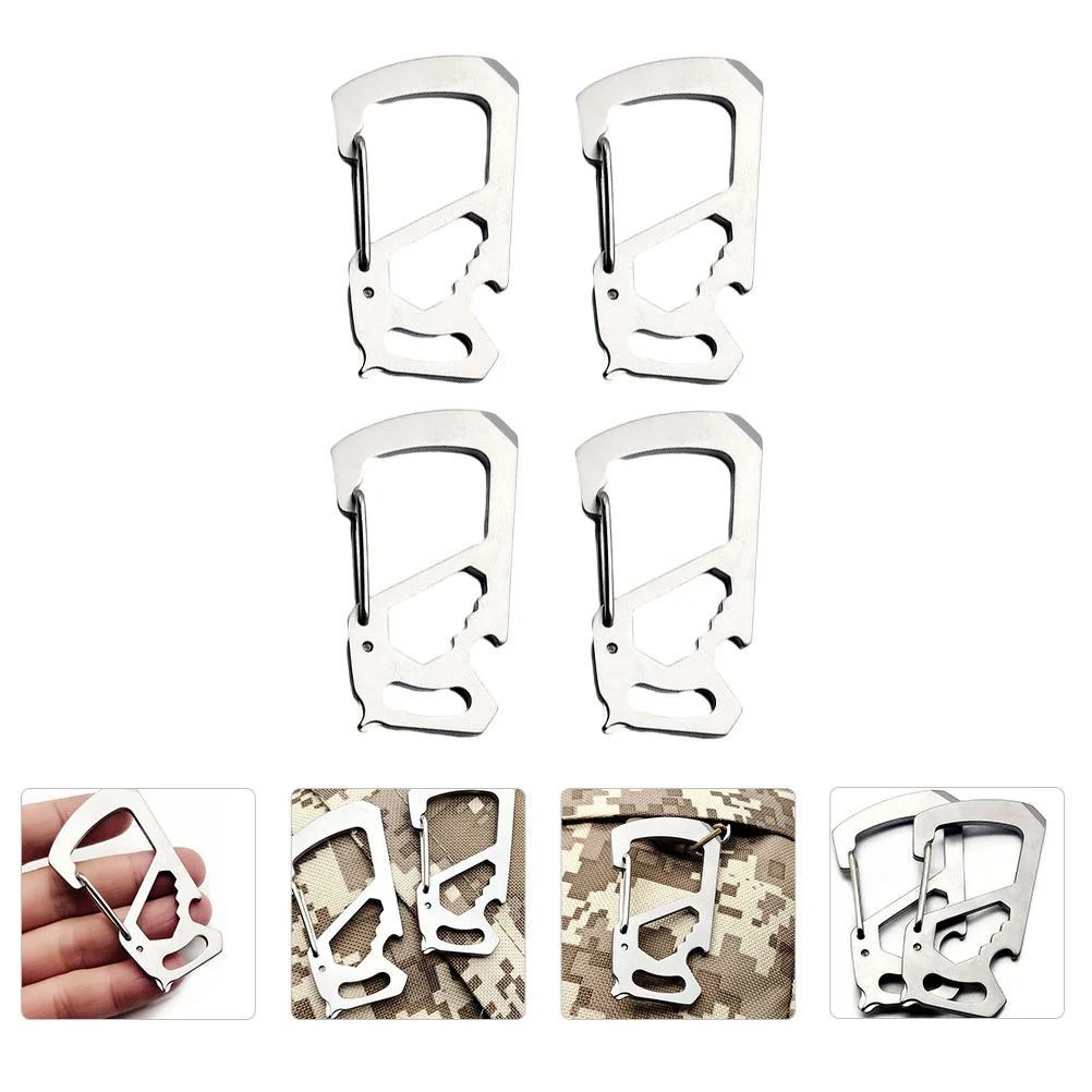 

4 шт. альпинистские карабины Висячие пряжки из нержавеющей стали наружные открывалки для бутылок