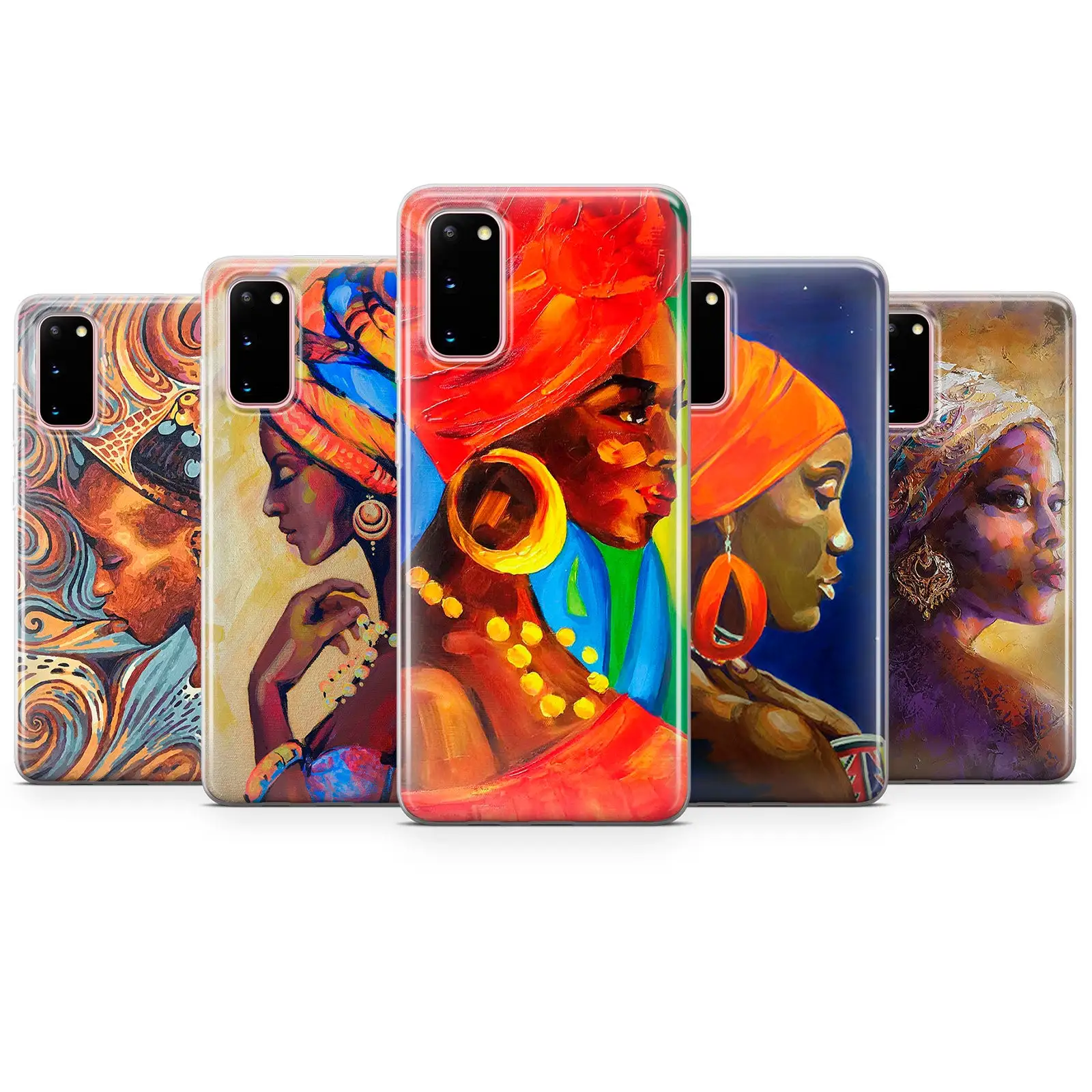 

Africa Black Woman Phone Case For Samsung A30 A21 S A12 A51 A52 A71 A70 A50 A40 A31 Transparent Cover