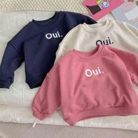 spring autumn new baby loose sweatshirt boys girls letter print pullover cotton toddler long sleeve tops cotton infant clothes
