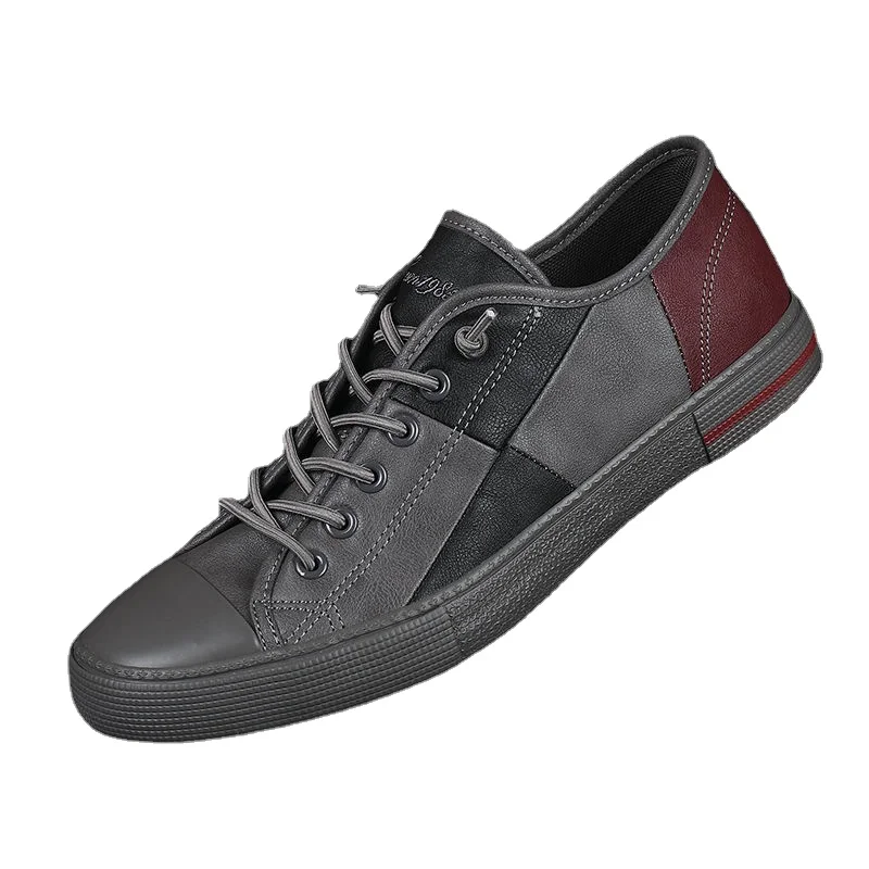 

2023 Solid Color Non-slip Men Driving Shoes Spring Autumn Leather Breathable All-match Men's Peas Shoes British Casual Sneakers