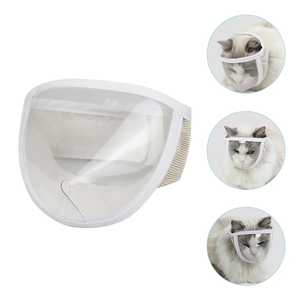 

Cat Muzzle Grooming Breathable Kitten Cover Petmouth Transparentdog Head Hood Convenient Portable Anti Muzzles Household