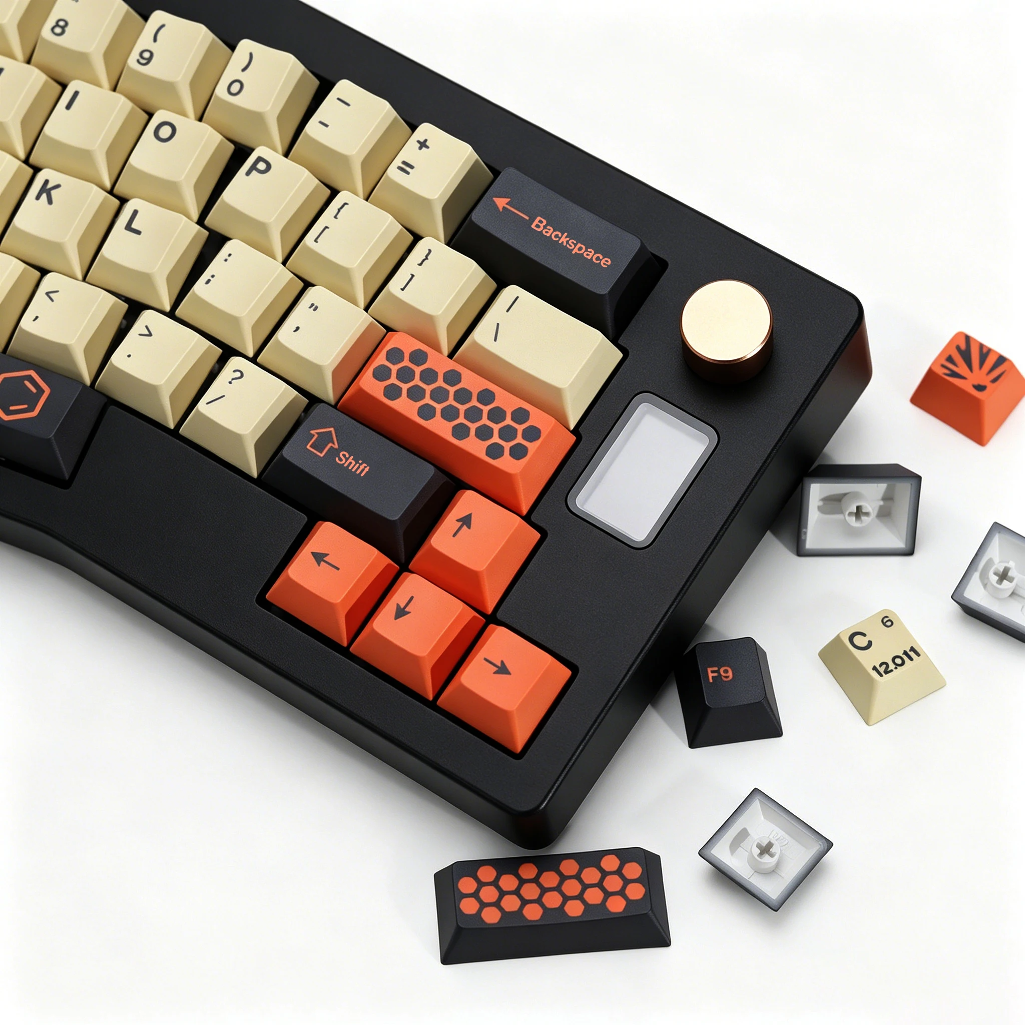 Фото Комплект кастомных кейкапов KBDiy GMK Retro GMK Carbon Cherry Profile PBT Alice для механических клавиатур с переключателями MX, для гейминга, 60 клавиш №2