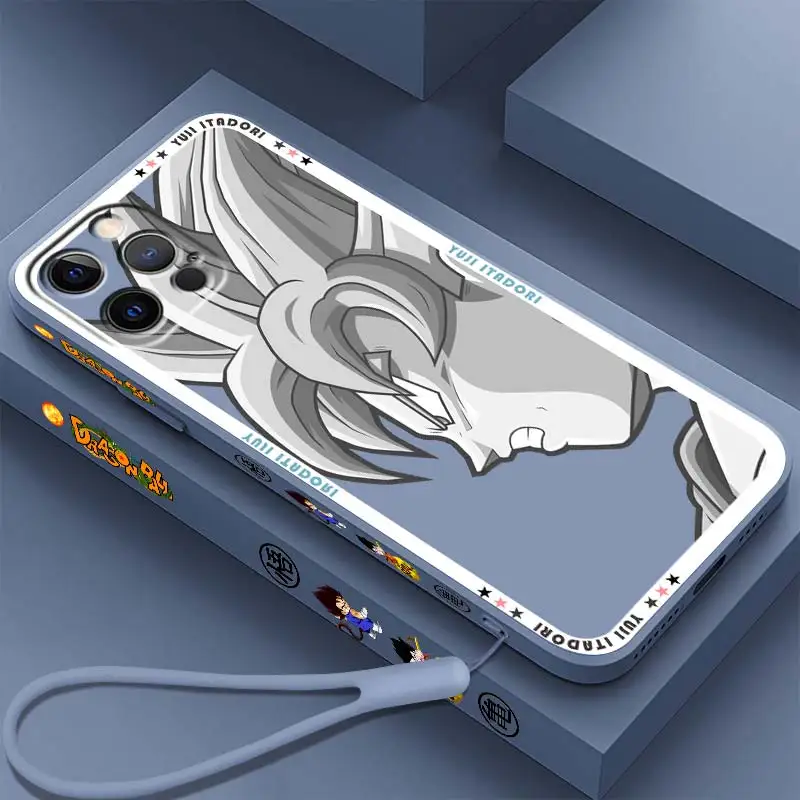 

D-Dragon B-Ball Anime Comics Phone Case For Apple iPhone 14 13 12 Mini 11 XS Pro Max X XR 8 7 Plus SE Liquid Left Rope Cover