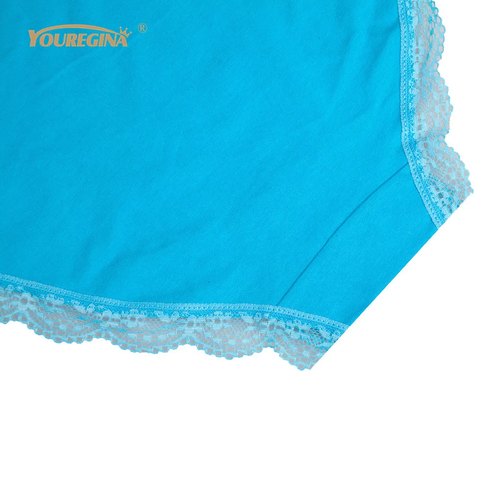 YOUREGINA Women Panties Plus Size Sexy Lace Large Briefs Underwear Cotton High Waist 4XL Ladies Intimates 6 pcs/lot