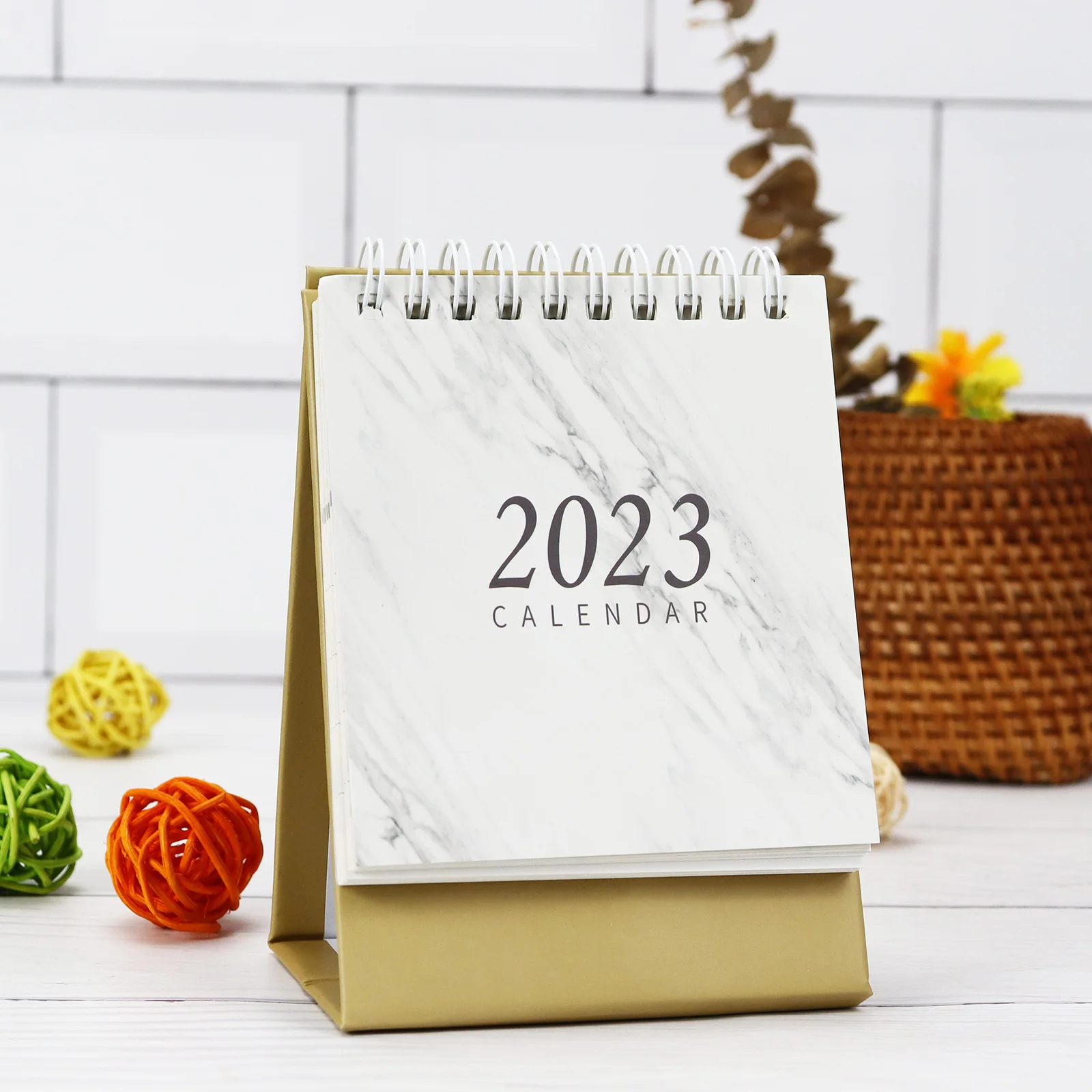 2023 Desk Calendar Marbled Design High Quality Paper Fashion Business Desktop Small Desk Calendar