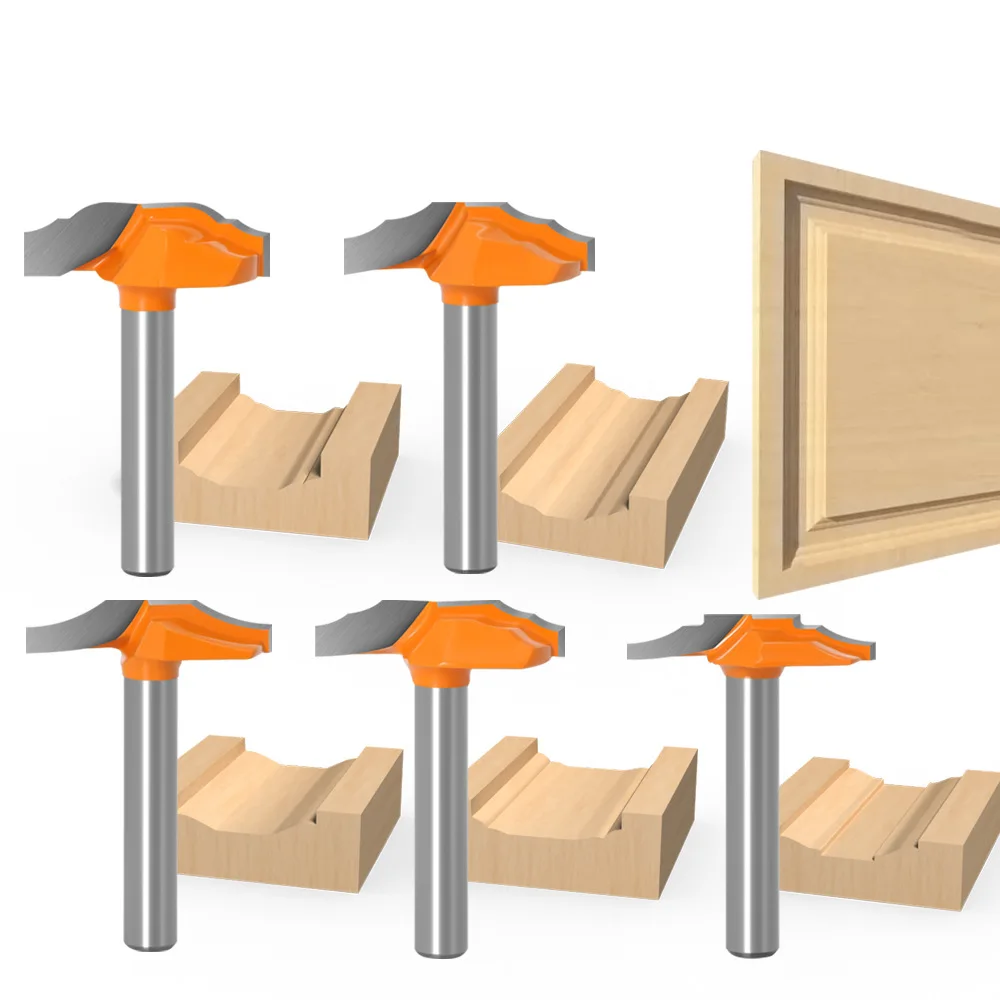 

6mm Shank Ogee Stile Profile Router Bits Set 5-Different-Size Diameter-29mm Woodworking End Milling Cutters Kit