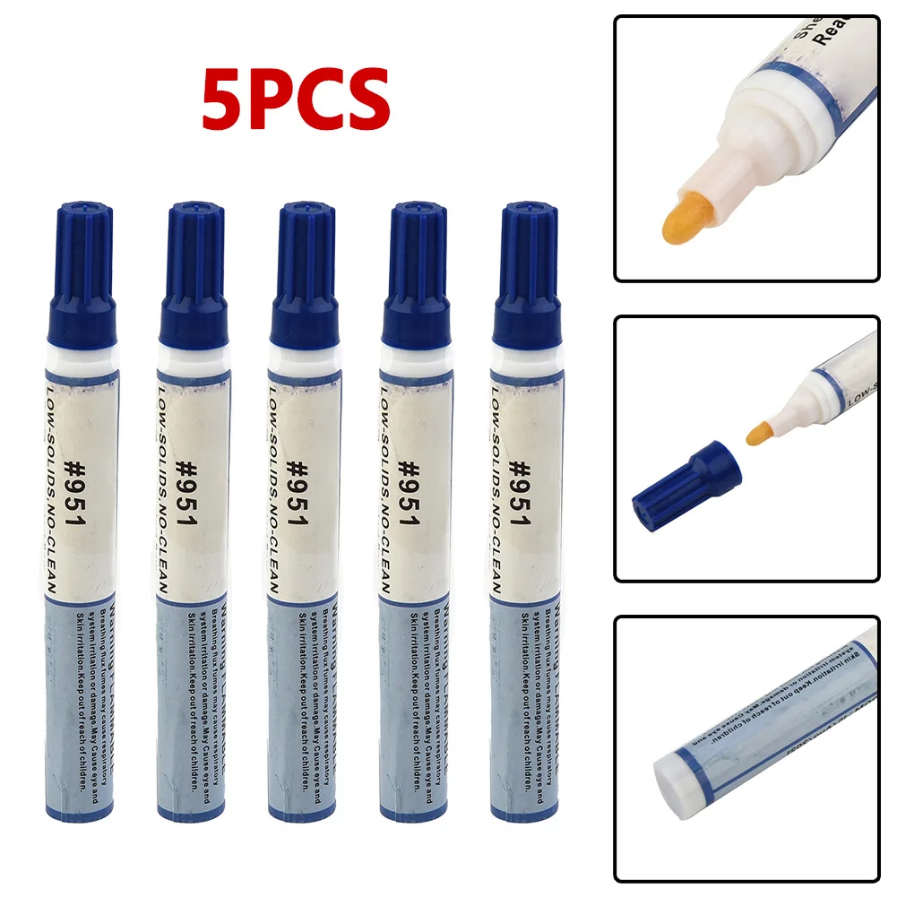 

5pcs 10ml Soldering Rosin Flux Pen For Solar Cell Panels Soldering PCB Board Electrical Repairment No-clean Welding Fluxes Tool