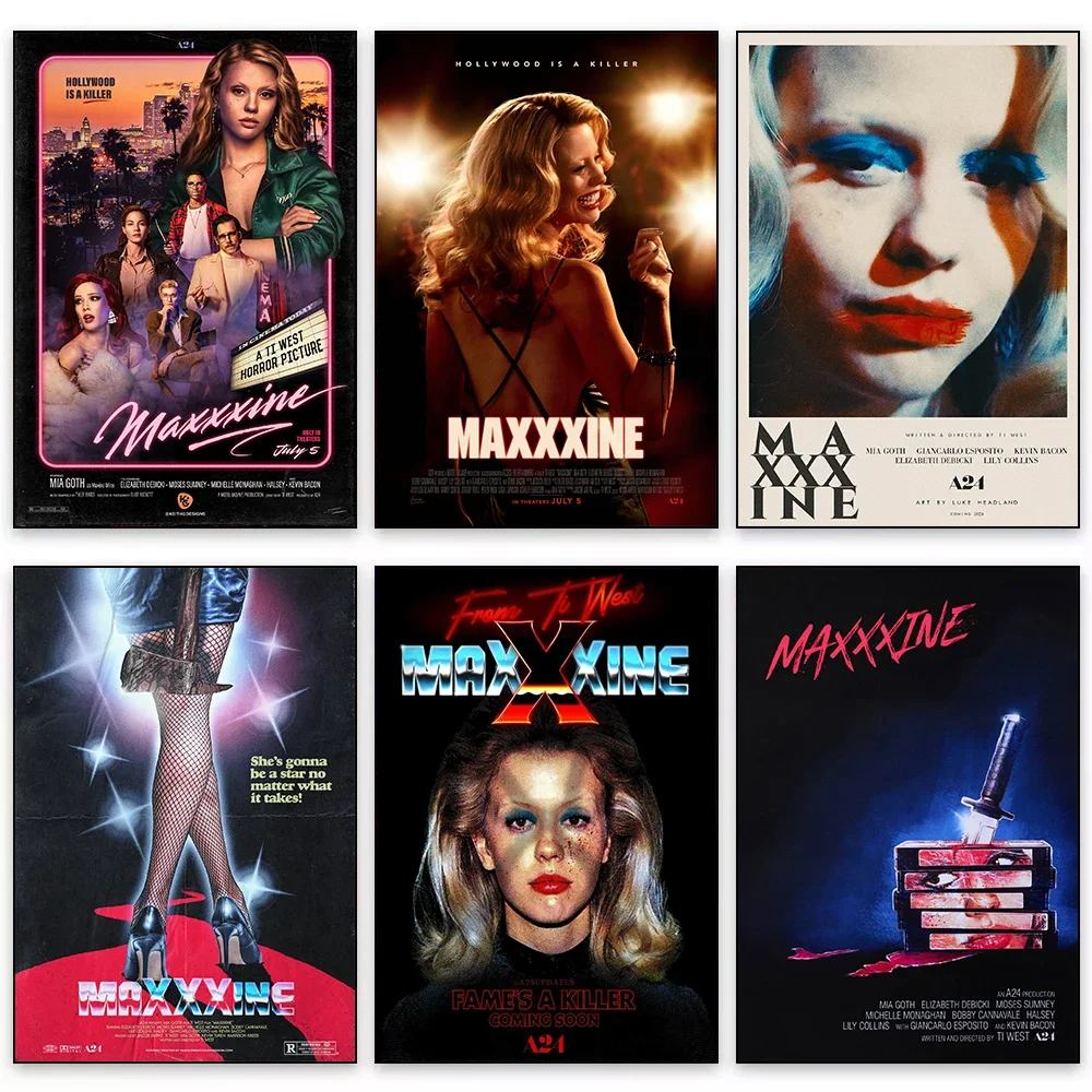 Классическая виниловая картина Maxxxine на холсте без рамы из фильма Страх Миа