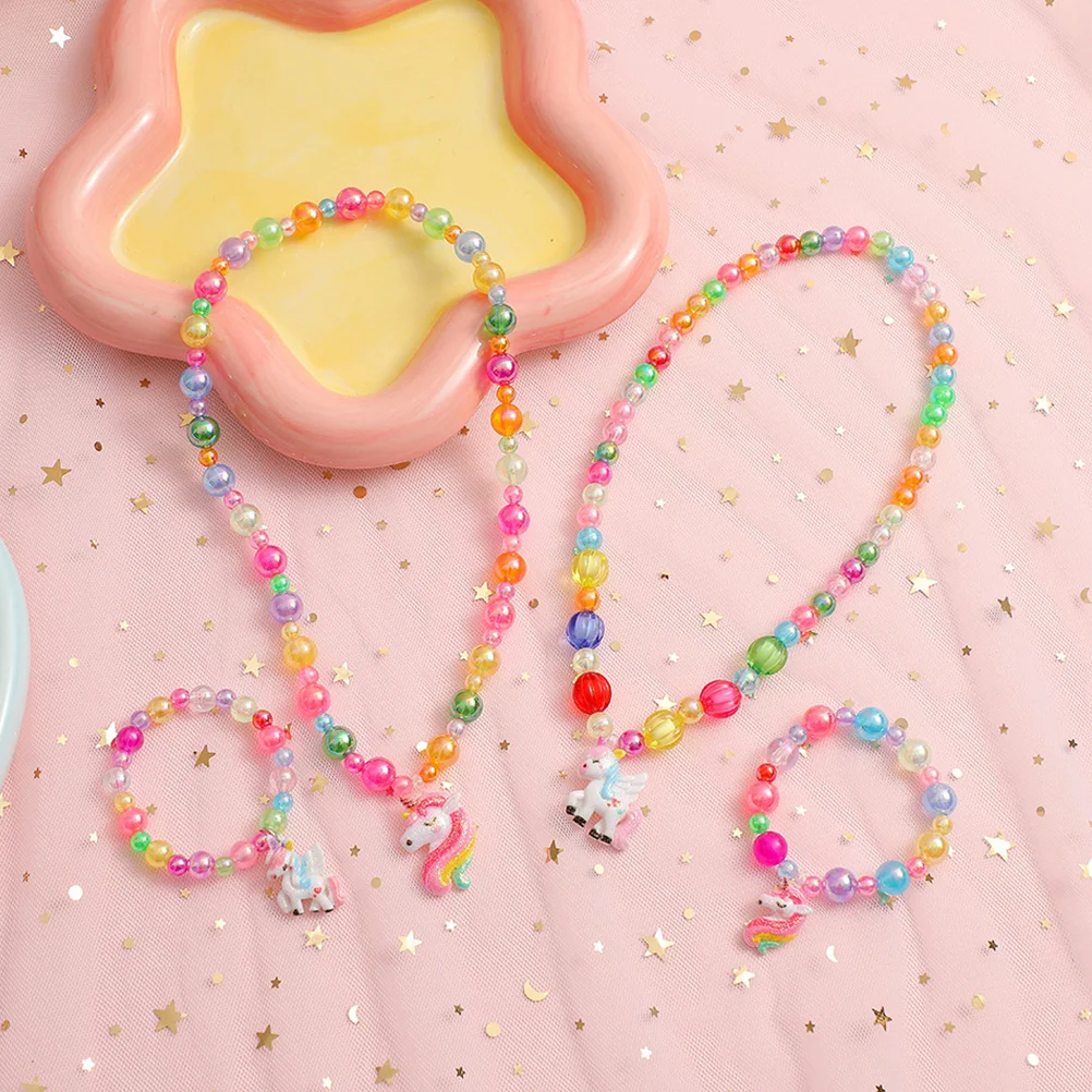 

3 Sets Choker Costume Jewelry Girls Pendant Toddler Little Plastic Childrens Necklace
