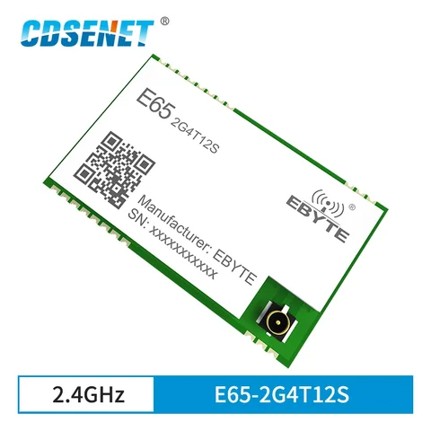 Полный дуплекс 2,4 ГГц радиочастотный беспроводной последовательный модуль приемопередатчика 12 дБм 800 м IPEX отверстие для штампа CDSENET E65-2G4T12S непрерывная передача