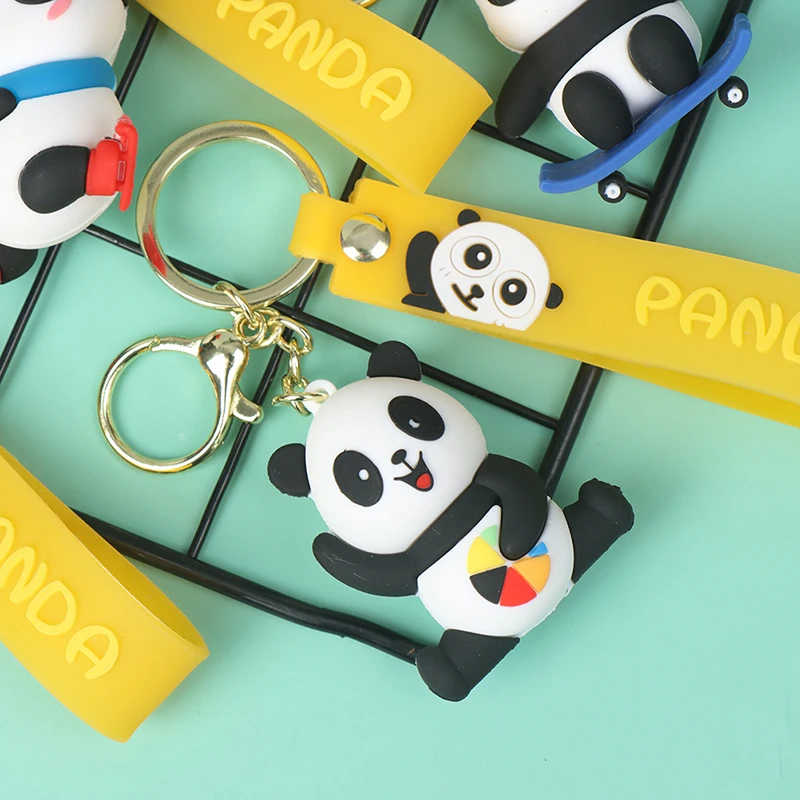 Симпатичный спортивный брелок в виде панды из мягкого ПВХ мультяшный женский