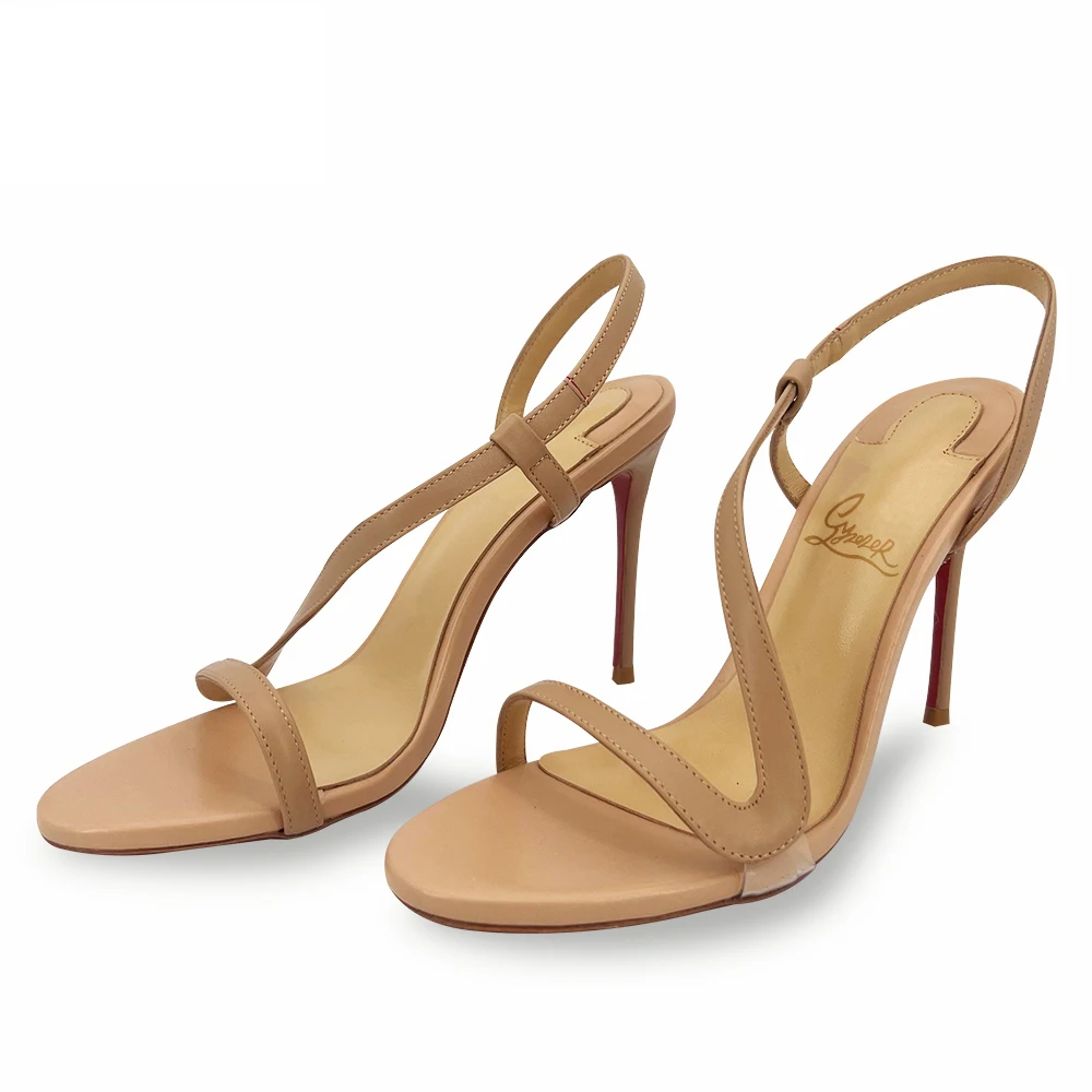 

Classic Design Sandals High Heels Red Bottom Open Toe Side Hollow Slingback Stiletto Heels Sexy Women Wedding Party Dress Shoes