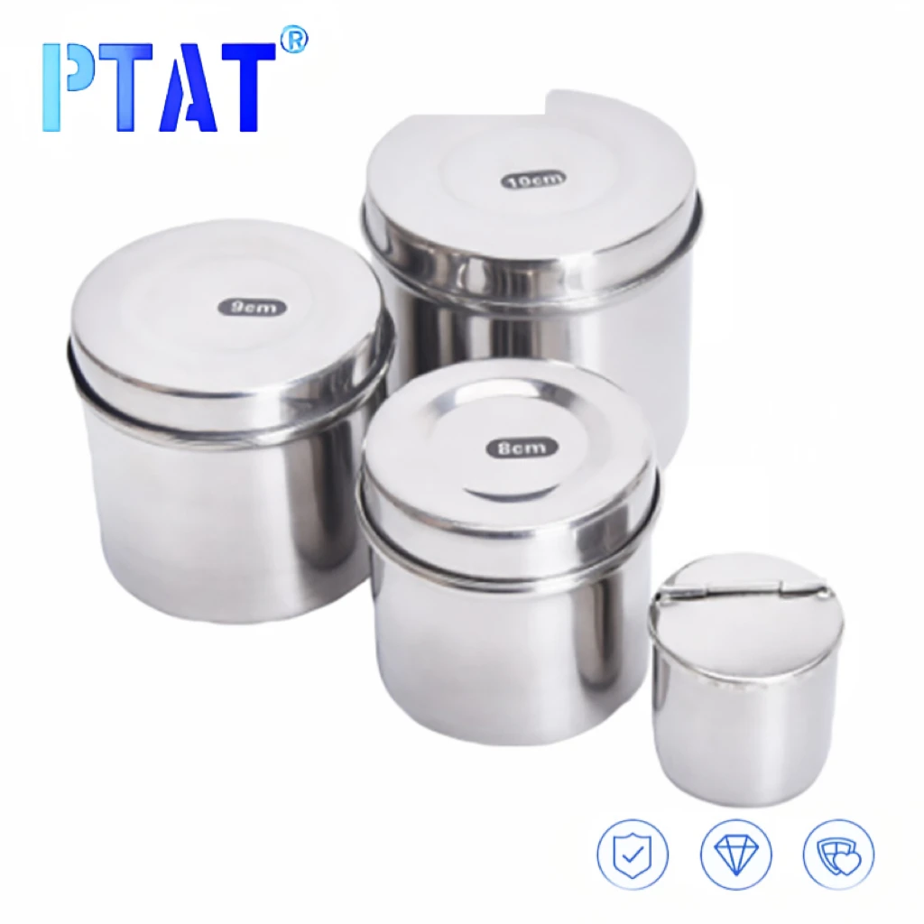 

Stainless Steel Dental Cotton Tank Medical Cotton Ball Gauze Nursing Dressing Tampon Sterilizer Box Dentist Material 1pcs