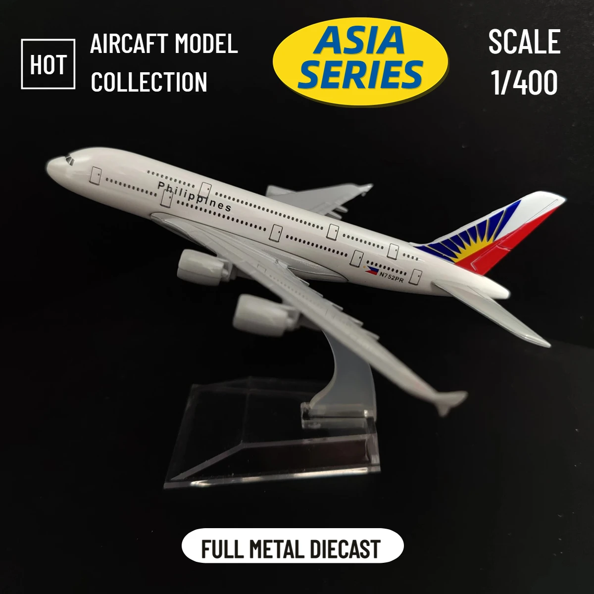 

Scale 1:400 Metal Aircraft Replica 15cm Philippines A380 Asia Airlines Boeing Airplane Diecast Model Aviation Miniature for Boys