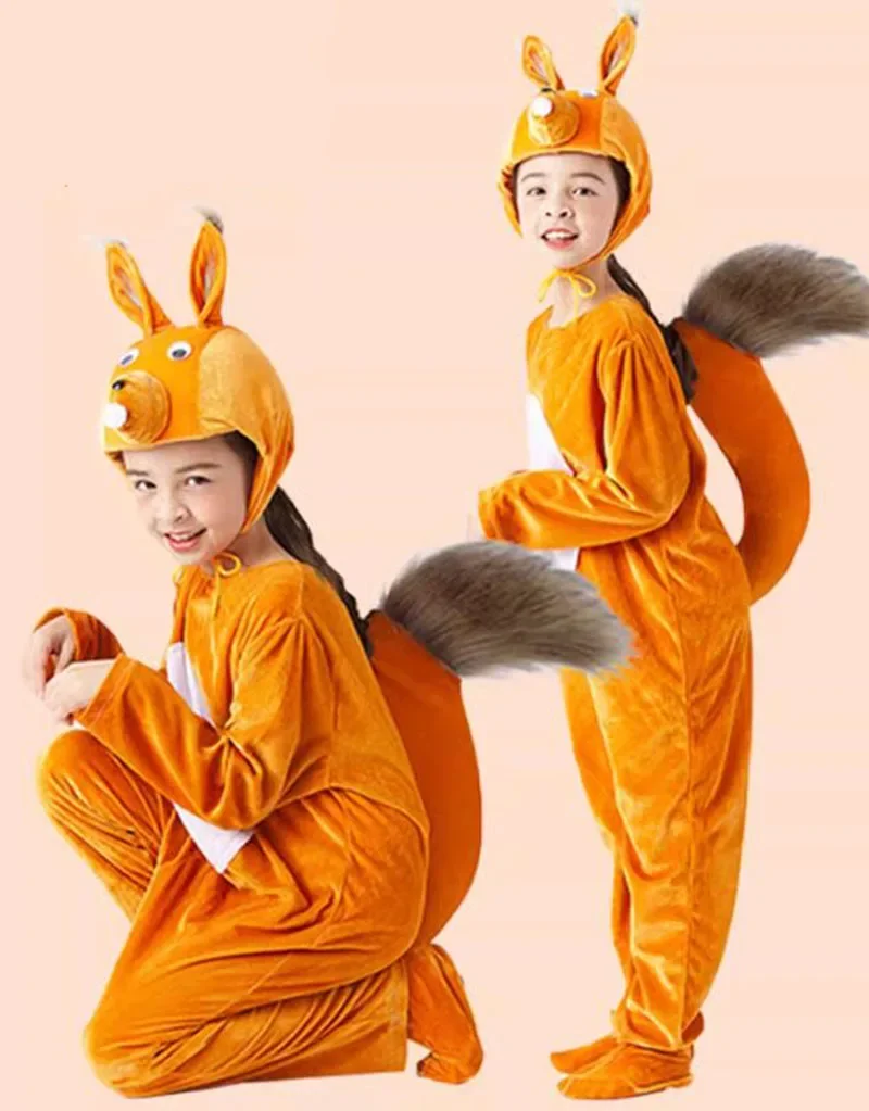 Детский костюм для косплея белки комбинезон с мультяшными животными мальчиков и