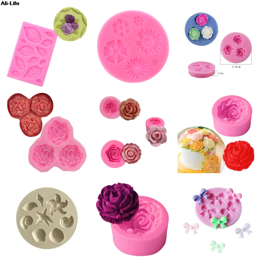 

1pc hot 3D Flower Silicone Molds Fondant Craft Cake Candy Chocolate Sugarcraft Ice Pastry Baking Tool Mould