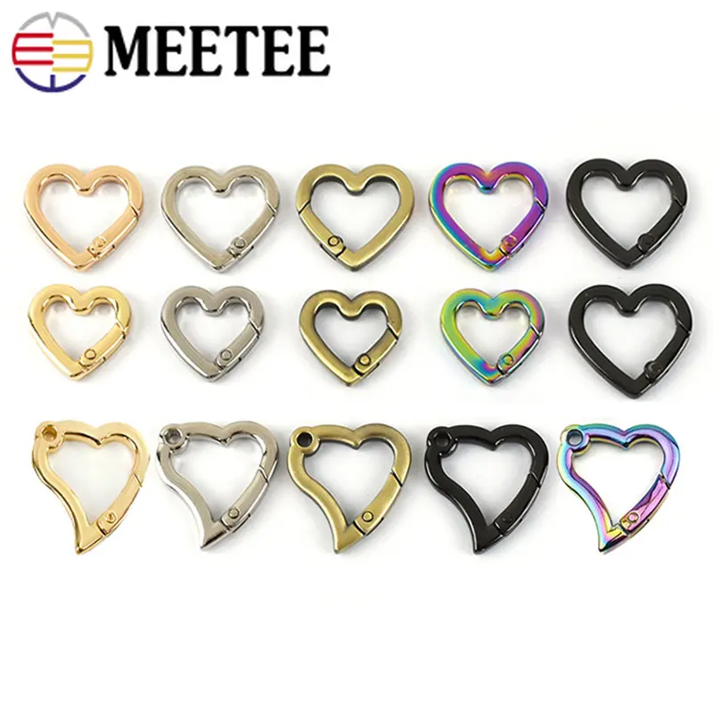 

10/20Pcs Metal Heart Buckle O Ring Spring Openable Snap Clip Clasp Bag Keychain Connector Hook DIY Sewing Hardware Accessories