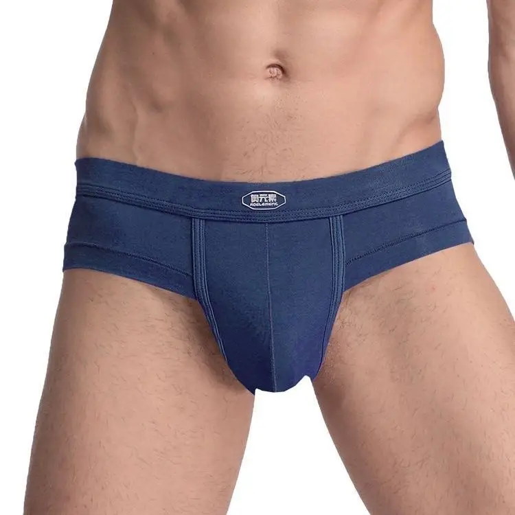 Men's Underwear Sexy Briefs Modal Separation Youth Shorts Head U-Shaped Big Bag Breathable Mid Waist Boxershorts for Large Penis