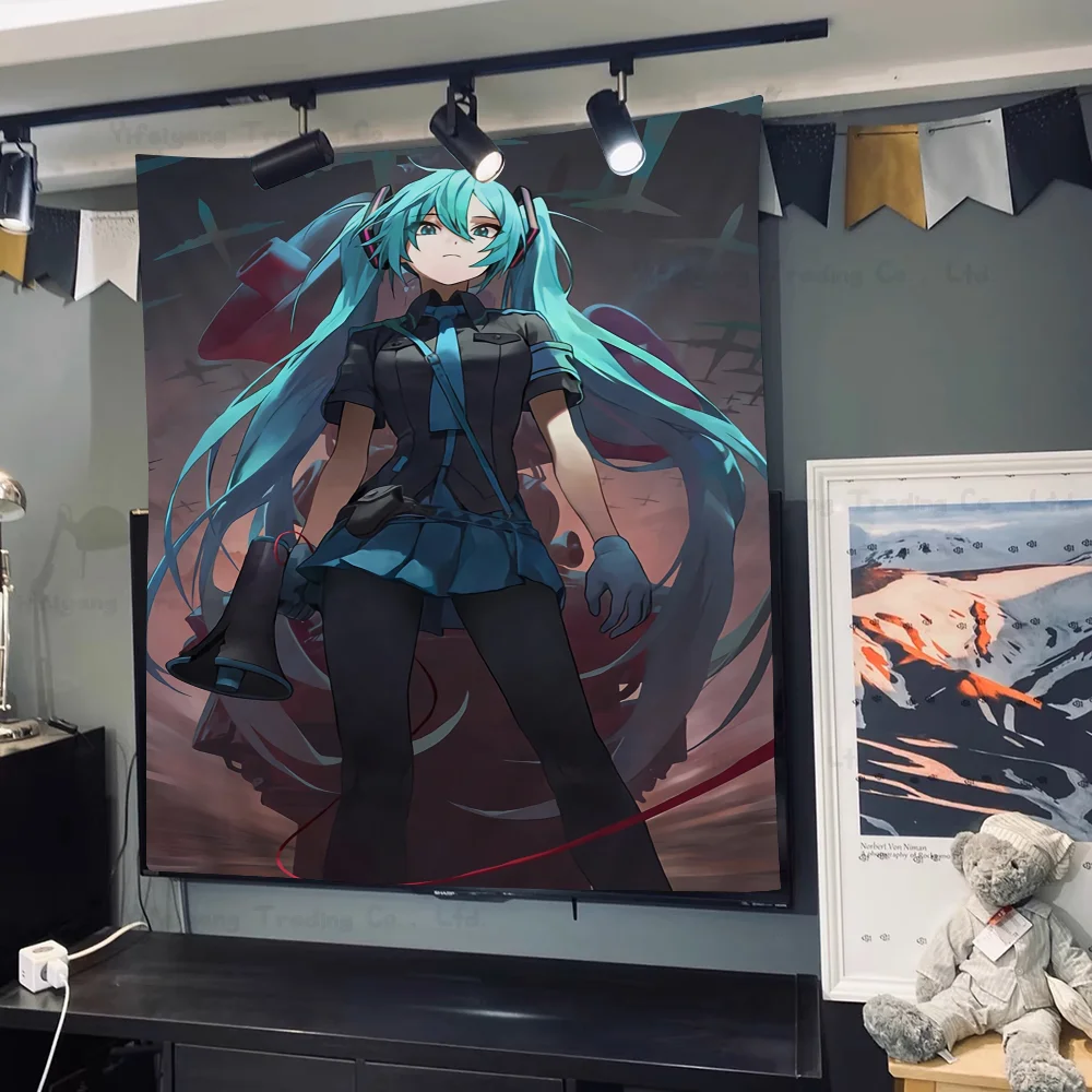H-HatsuneS Girl M-MikuS большой настенный гобелен с принтом индийский Будда украшение