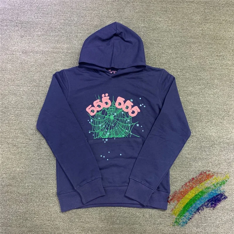 

Foaming Printing Sp5der Young Thug 555555 Angel Number Hoodie Men Women 1:1 Top QualitySpider Web Pattern Pullover Sweatshirts