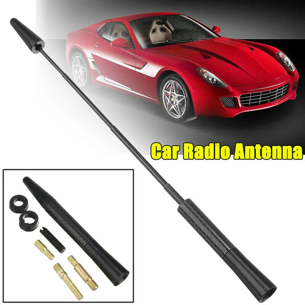 

1PCS Universal Car Black Short Stubby Antenna AM/FM Radio Aerial Mast Screw Type Gloss Black 15mm Car Decorative Antenna