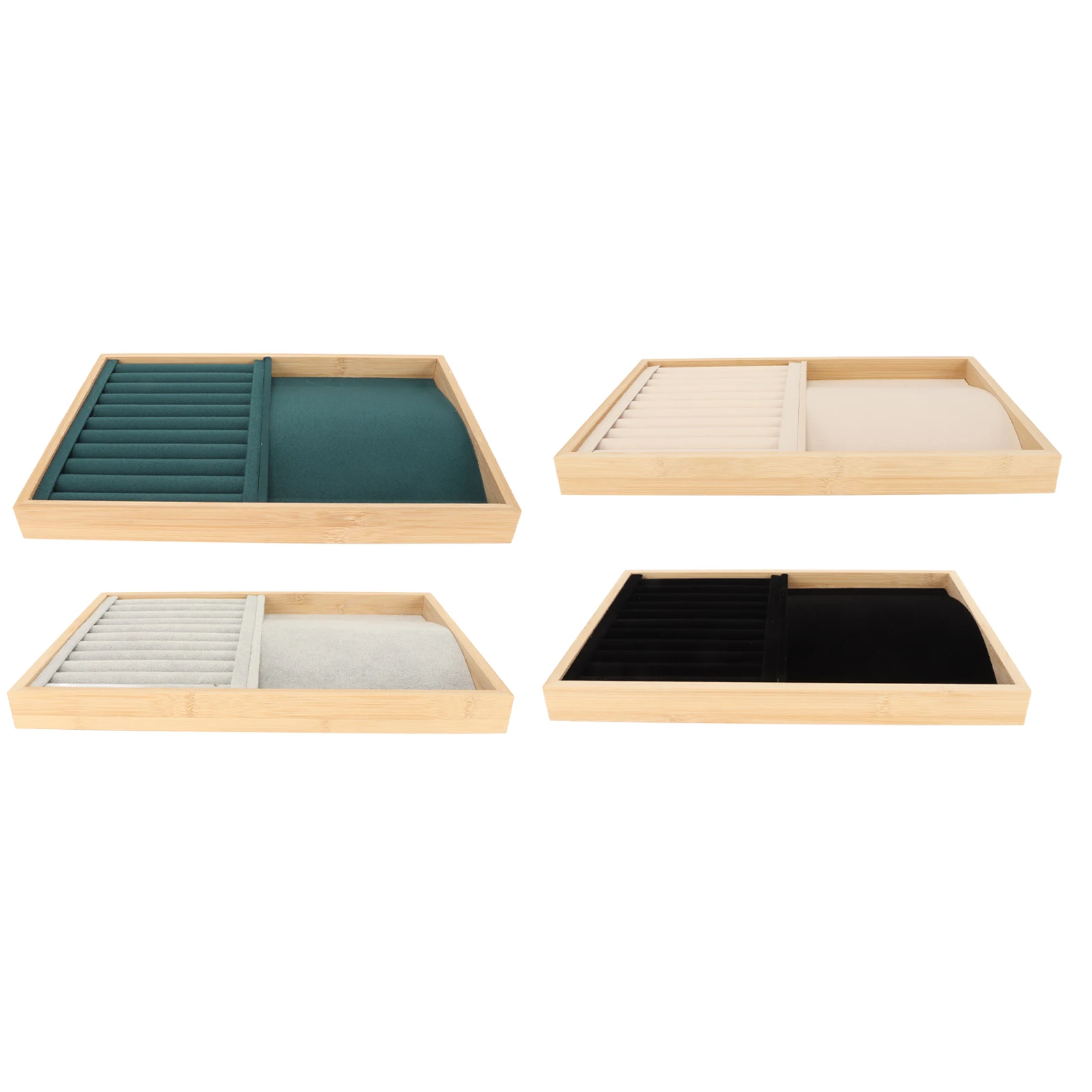 

Jewelry Display Tray Jewelry Drawer Insert Dual Use Storage Case Space Saving Scratch Proof Stackable Soft Lining for