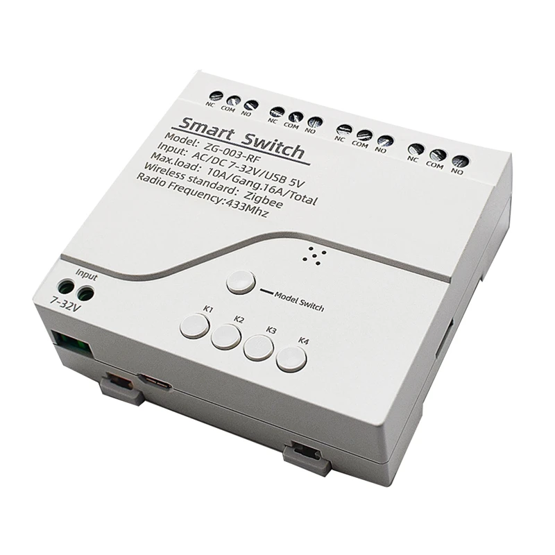 

4CH Zigbee Wireless Switch,Wifi Switch Module,Remote Control,DIY Smart Home,4 Gang Relay,Work With Alexa Google Home