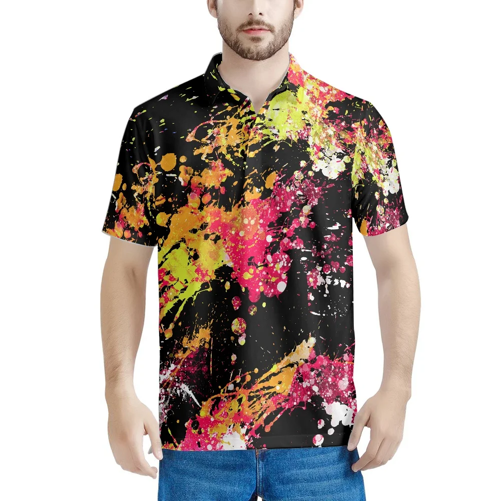 

Мужская рубашка-поло с коротким рукавом, с принтом