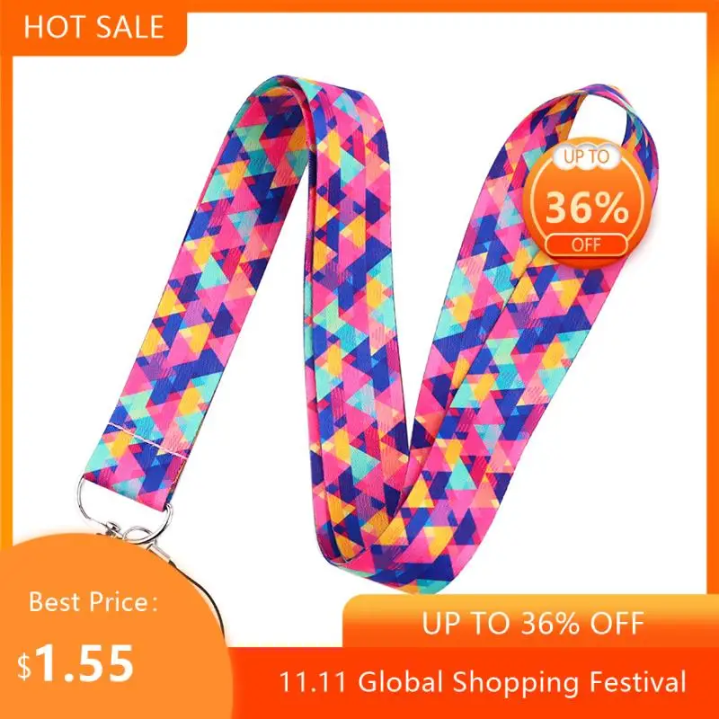 

Блестящий Треугольники с рисунком в виде бриллиантов шейный ремешок для ключей для карты мобильный телефон с ремешками из веревки брелок л...