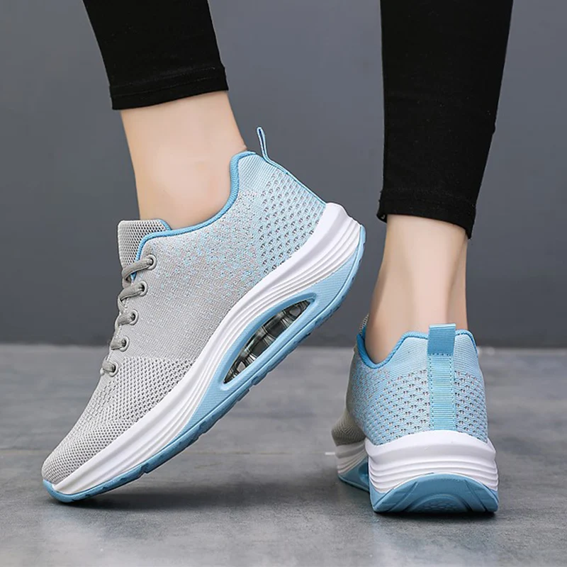 Women's Sneakers Classical Walking Shoes Knitted Cushioned Breathable Casual Outdoor Trekking Shoes