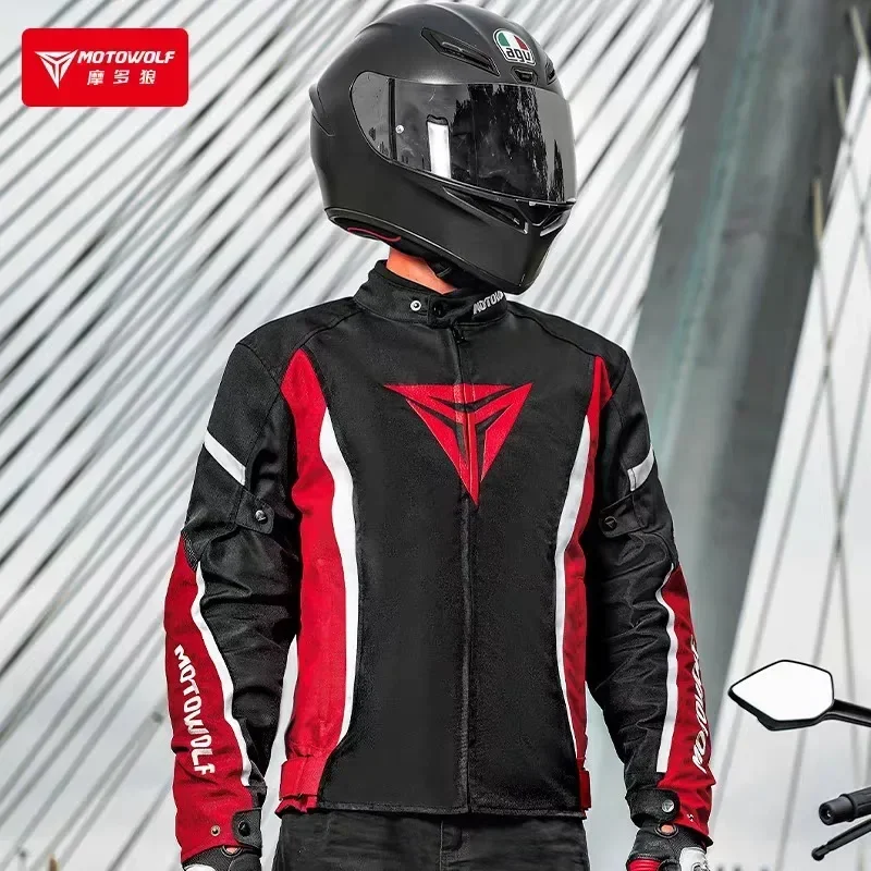 MOTOWOLF куртка мотоциклиста Мужская Всесезонная теплая изоляционная дышащая