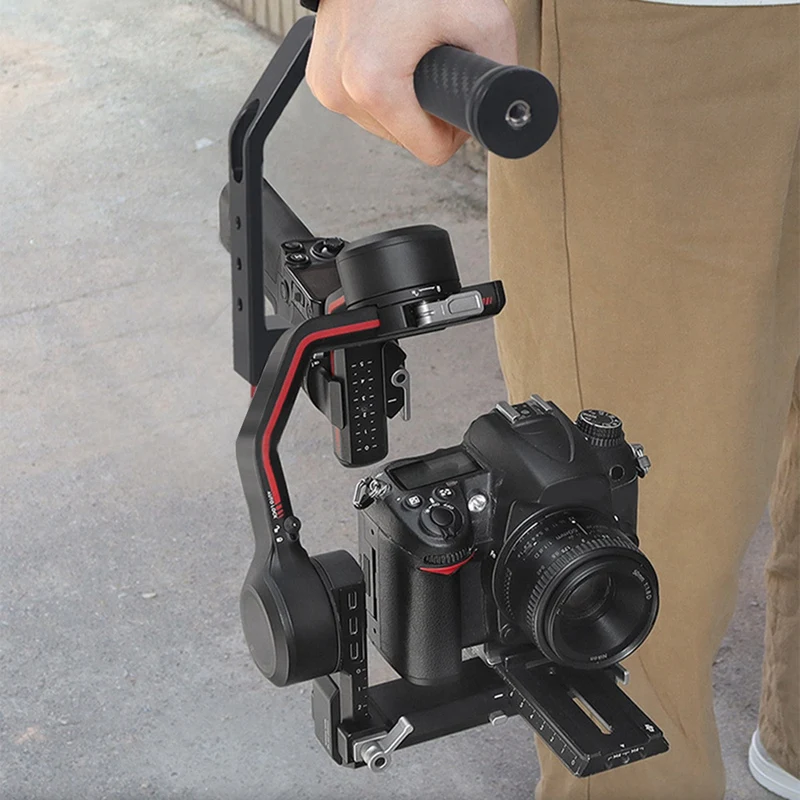 Camera Grip For DJI RC2/RS3 Gimbal Stabilizer Pot Handle Carbon Fiber Foldable Slot Side