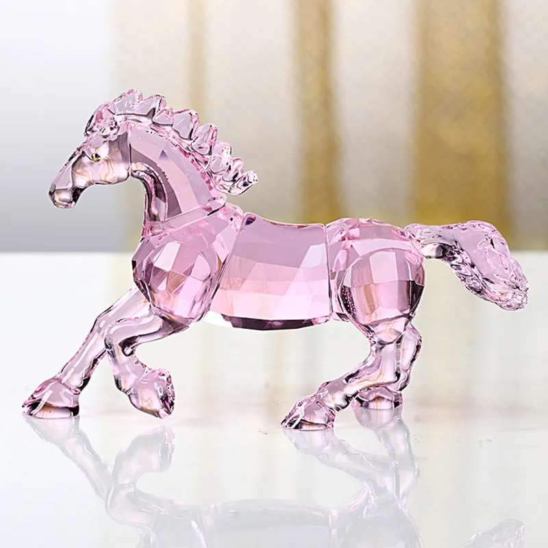 Zodiac Animal Ornaments Home Accessories Crystal Horse Decoration Desktop Crafts Kawaii Room Decor Miniatures Living Figurine