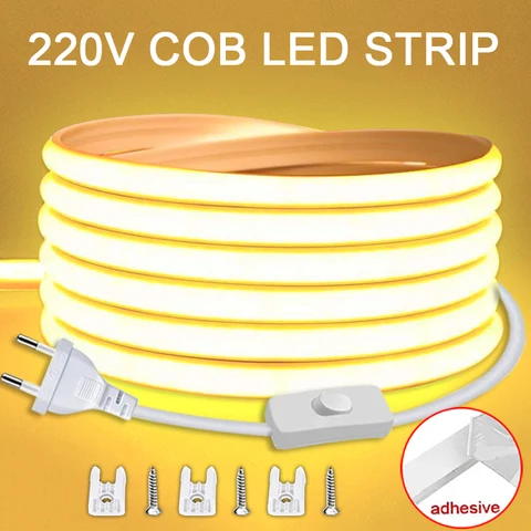 Водонепроницаемая светодиодная лента COB 220В