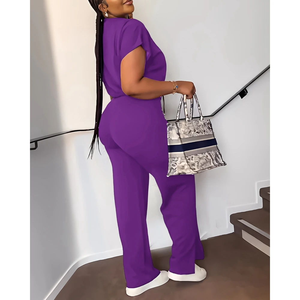 Women Casual Round Neck Drawstring Sleeveless Top & High Waist Pants Set Female Solid Two Piece Suit Sets Outfits Set Summer