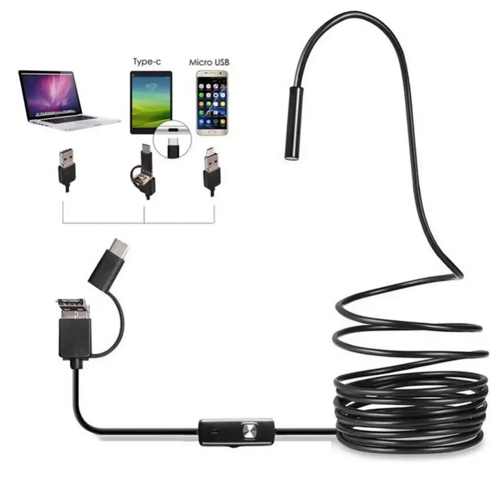 

Камера-эндоскоп с гибким кабелем, 6 светодиодов, USB/Type-c