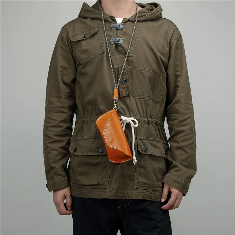 

Футляр для очков ручной работы из натуральной воловьей кожи