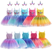 unicorn dress child rainbow sleeveless costume skirt animal picture fantasia infantil deguisement fille vestido infantil menina