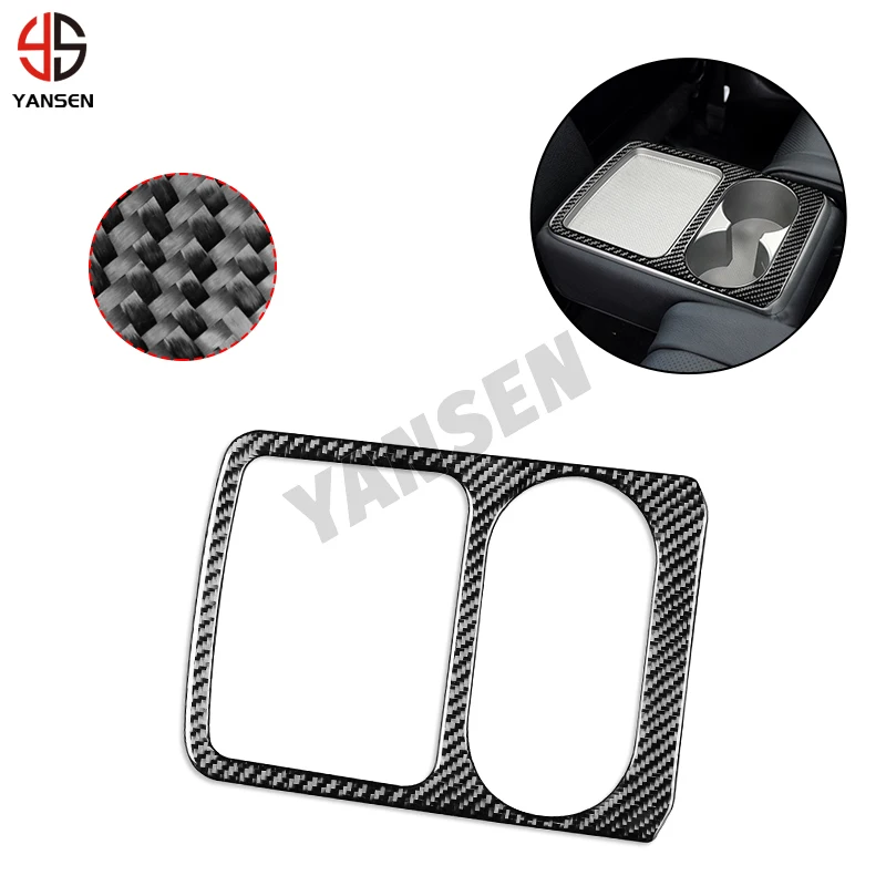 

For Subaru Forester 2013-2018 Real Carbon Fiber Rear Seat Water Cup Holder Decorate Cover Trim Sticker Car Interior Accessories