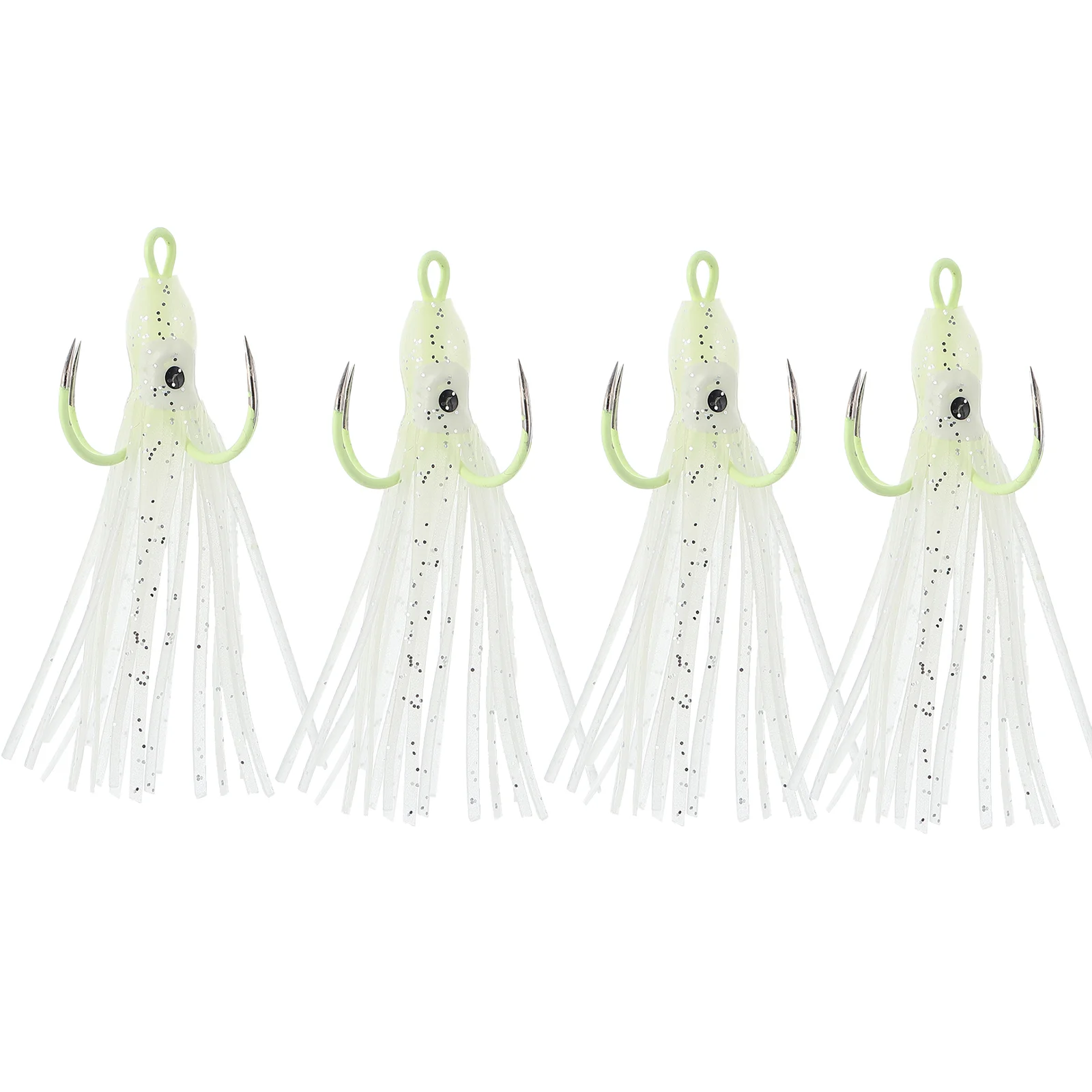 

4 Pcs Luminous Fishing Bait Swimbaits Crankbaits Life Lures Four Anchor Hook Bass Barbless Squid