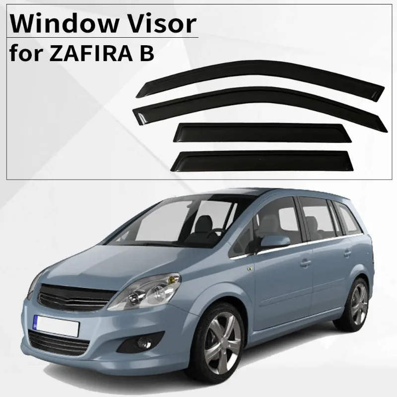 Фото Дефлектор окон YUNV для Opel ZAFIRA B 2004-2011, защита от дождя, боковой вентиляционный дефлектор, накладка на внешнюю сторону, крепление на клейкой ленте. №2