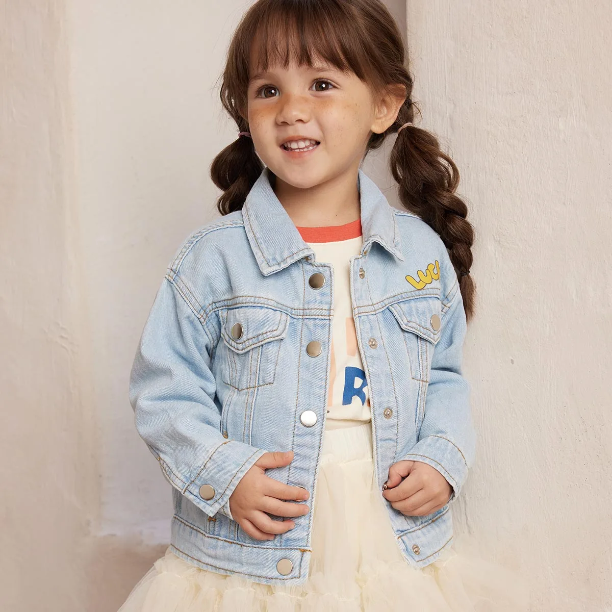 

Джинсовая куртка Pureborn для маленьких мальчиков, джинсовая куртка на пуговицах с воротником, верхняя одежда