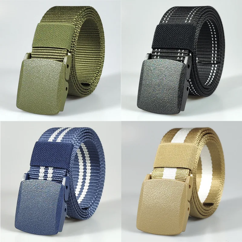 High Quality Automatic Buckle Nylon Male Army Tactical Mens Belt Military Waist Canvas Belts Outdoor Tactical Sports Belt Strap