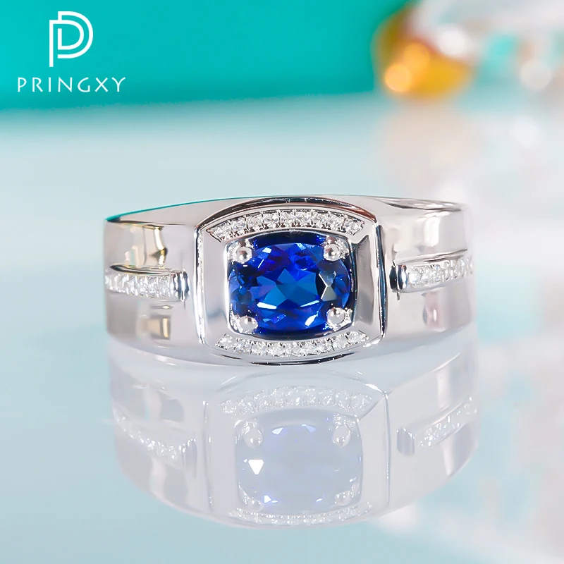 

Мужское кольцо из серебра 925 пробы, с сапфиром